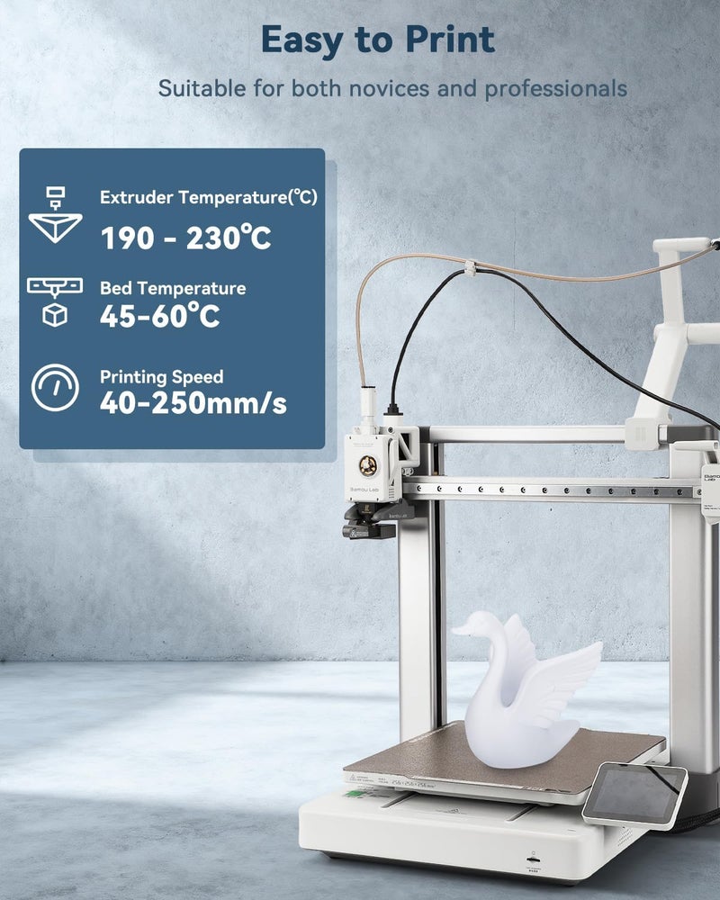 3DHoJor PLA Filament 1.75mm 3D Printer Filament,1kg Cardboard Spool (2.2lbs) Fit Most FDM 3D Printer,Dimensional Accuracy +/- 0.03 mm,Vacuum Packaging-Cold White - Image 3
